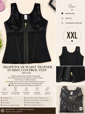 New Colombian Fajas Waist Trainer Tummy Control Vest Shapewear | XXL |
